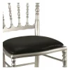 Chaise Napoléon III acier fixe chintz noir
