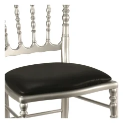 Chaise Napoléon III acier fixe chintz noir