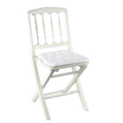 Chaise Napoléon III blanche pliante