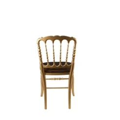 Chaise Napoléon III dorée fixe Toscane chocolat