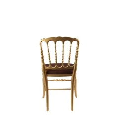 Chaise Napoléon III dorée fixe Toscane rouge Opéra