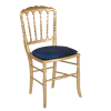 Chaise Napoléon III dorée fixe Toscane bleu nuit