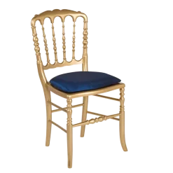 Chaise Napoléon III dorée fixe Toscane bleu nuit