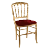 Chaise Napoléon III dorée fixe velours rouge