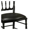 Chaise Napoléon III noire fixe chintz noir