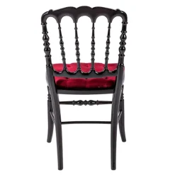Chaise Napoléon III noire fixe velours rouge