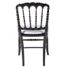 Chaise Napoléon III noire fixe chintz blanc