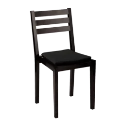 Chaise Pyramide noir mat avec assise velours noir ignifugée