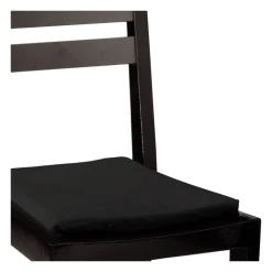 Chaise Pyramide noir mat avec assise velours noir ignifugée
