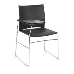 Chaise séminaire Jack noire avec tablette