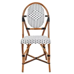 Chaise tressée noire et blanche