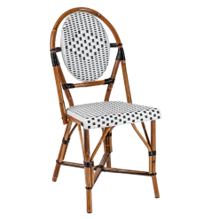 Chaise tressée noire et blanche