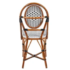 Chaise tressée noire et blanche