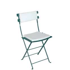 Chaise Trocadéro verte avec assise et dossier blanc
