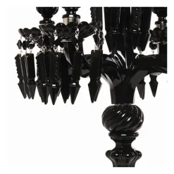 Chandelier noir à pampilles 5 branches