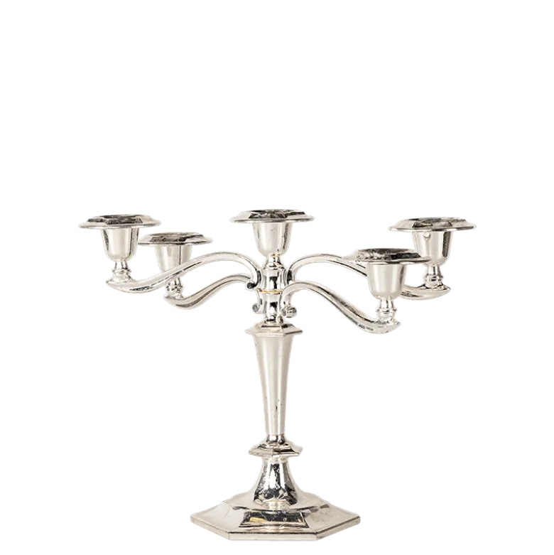 Chandelier Vintage argenté H 25-35 cm