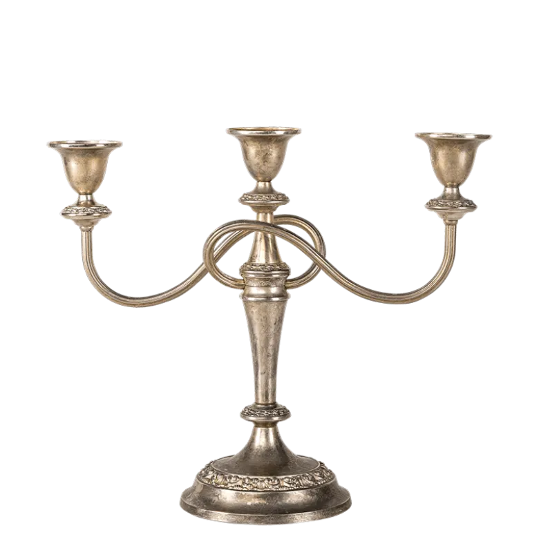 Chandelier Vintage argenté H 25-35 cm