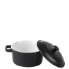 Cocotte individuelle noire mat avec couvercle Ø 10 cm 25 cl