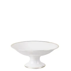 Compotier haut vintage blanc et doré Ø 22-26 cm H 10-16 cm