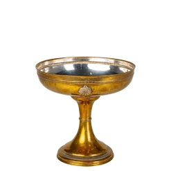 Coupe sur pied en métal vintage 1 L Ø 18-21 cm H 15-25 cm