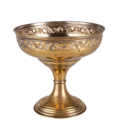 Coupe sur pied en métal vintage 1 L Ø 18-21 cm H 15-25 cm