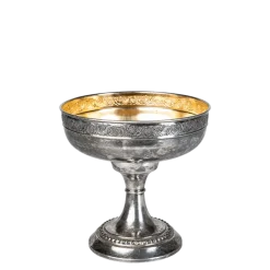 Coupe sur pied en métal vintage 1 L Ø 18-21 cm H 15-25 cm