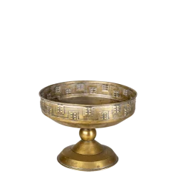 Coupe sur pied en métal vintage 1 L Ø 18-21 cm H 15-25 cm