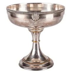 Coupe sur pied en métal vintage 1 L Ø 18-21 cm H 15-25 cm