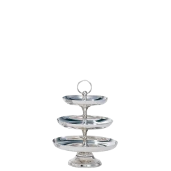 Coupe 3 étages argent H 47 cm, plateaux Ø 35, 30 et 26 cm