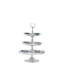Coupe 3 étages argent H 68 cm, plateaux Ø 45, 35 et 28 cm