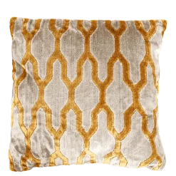 Coussin Chambord velours jaune 45 x 45 cm