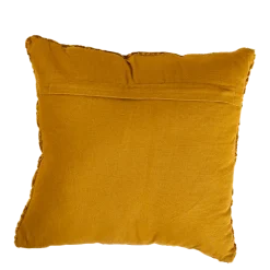 Coussin Onde velours moutarde 45 x 45 cm