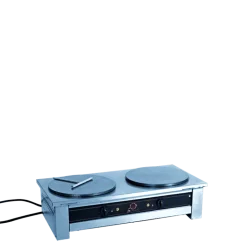 Crêpière double électrique 220 v + 1 râteau à crêpe