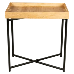 Desserte noire plateau bois 48 x 71 cm H 70 cm