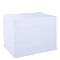 Desserte pliante blanche houssée 70 x 90 cm H 72 cm
