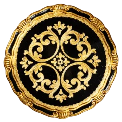 Dessous d'assiette Venezia noir et doré Ø 32,5 cm