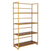 Etagère dorée et bois 40 x 100 cm H 180 cm