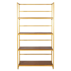 Etagère dorée et bois 40 x 100 cm H 180 cm