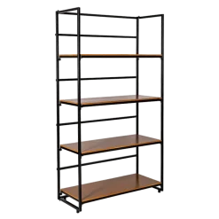 Etagère noire et bois 40 x 100 cm H 180 cm