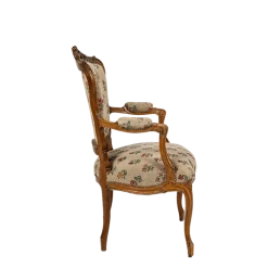 Fauteuil bohème motifs floraux vintage
