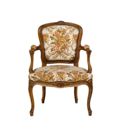 Fauteuil bohème motifs floraux vintage