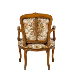 Fauteuil bohème motifs floraux vintage