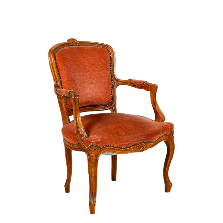 Fauteuil bohème rouge/rose vintage