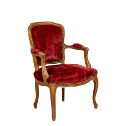 Fauteuil bohème rouge/rose vintage