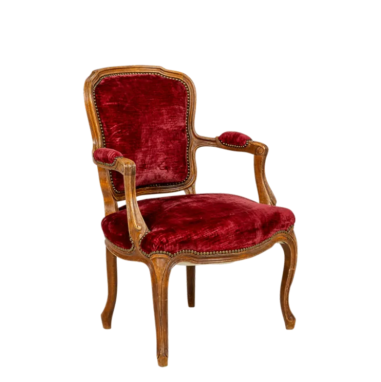 Fauteuil bohème rouge/rose vintage