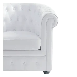 Fauteuil Chesterfield blanc 75 x 82 cm H 75 cm