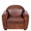 Fauteuil Club cuir marron 83 x 100 cm H 97 cm