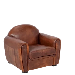 Fauteuil Club cuir marron 83 x 100 cm H 97 cm