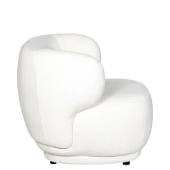 Fauteuil Elton velours blanc cassé M1 78 x 90 cm H 70 cm