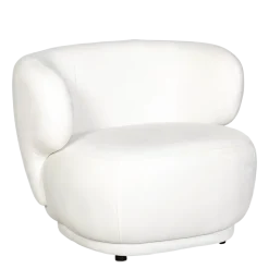 Fauteuil Elton velours blanc cassé M1 78 x 90 cm H 70 cm